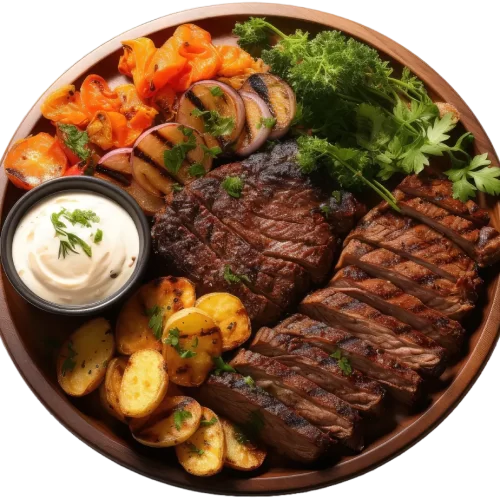 Grill steak-meal
